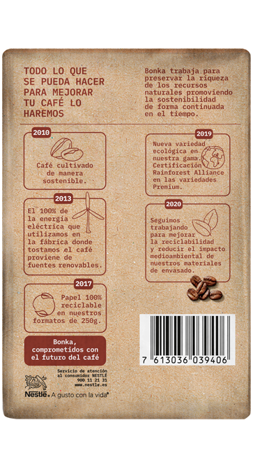 Café Bonka Molido Descafeinado Trasero